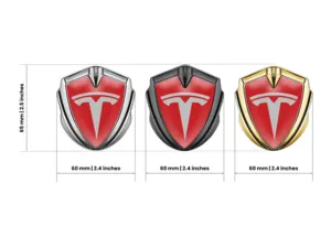Tesla Emblème Silicone Insigne Look Course Finition Lustrée